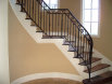 Iron Stair Railing w/ hand forged top scroll (#SR-60)