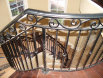 Iron Stair Railing w/ hand forged top scroll (#SR-61)