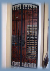 wrought iron wine door
